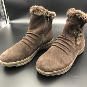 BareTraps Brown Suede with Faux Fur Lining Boots, Women's Size 9M/EUR 39.5